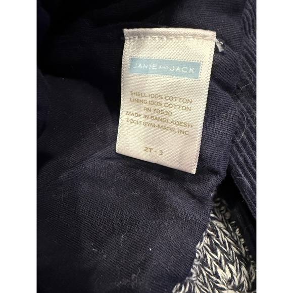 Janie And Jack Outfit Navy Corduroy Marled Sweater Beanie Cap Hat Knit - Picture 4 of 7